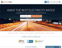 Tablet Screenshot of electricityrates.com